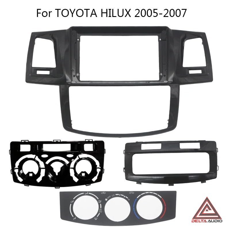Consola Toyota Hilux, Fortuner Aire Manual 2006 a 2016 - 9 (Negro Brillante)